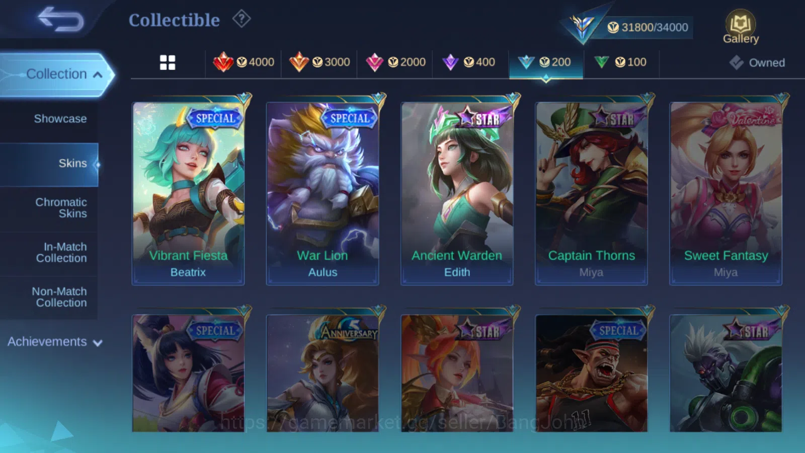 Mobile Legends: Bang Bang Accounts Others kof karina | cc natalia | lightborn tigreal | lightborn granger | blazing franco 14