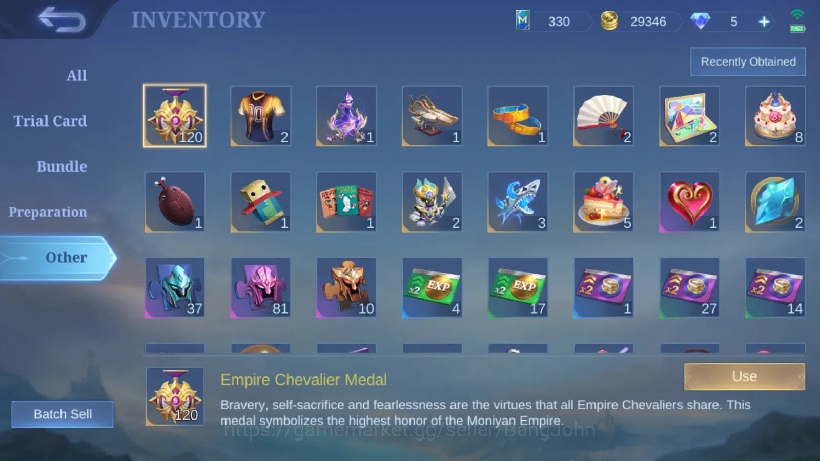 Mobile Legends: Bang Bang Accounts Others kof karina | cc natalia | lightborn tigreal | lightborn granger | blazing franco 15