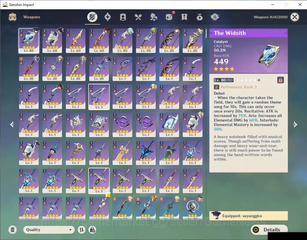 Genshin Impact Accounts ASIA|AR 50|11 Limited+7(*5Standart)|[Skirk,Escoffi image 4