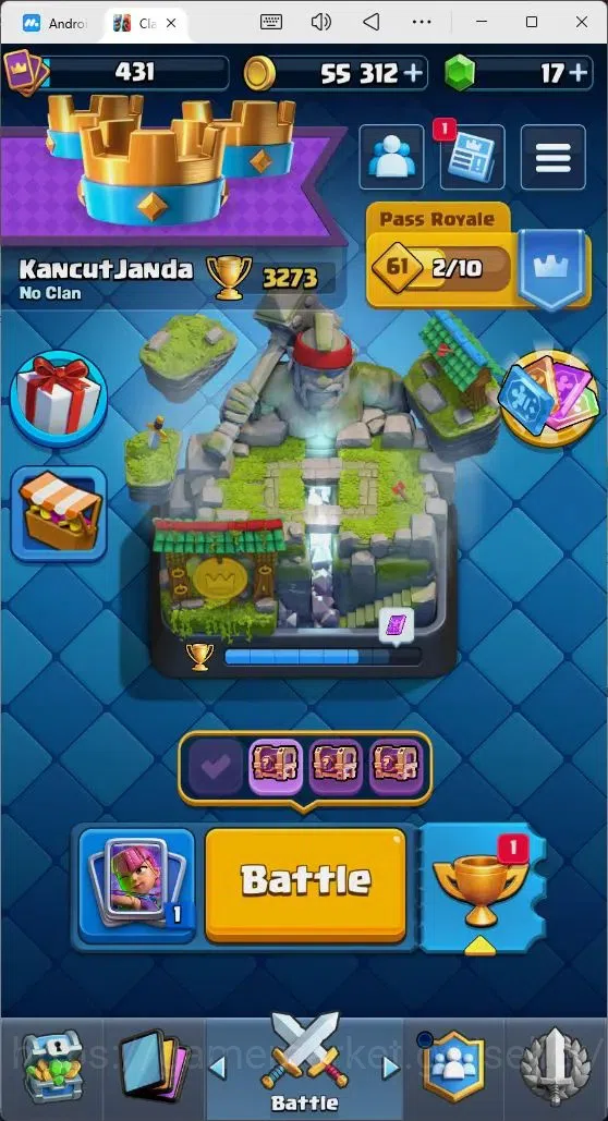 Clash Royale Accounts Mobile |Trophy 3273|4 EVO Cards|1 Hero Card|17 Gem image 1