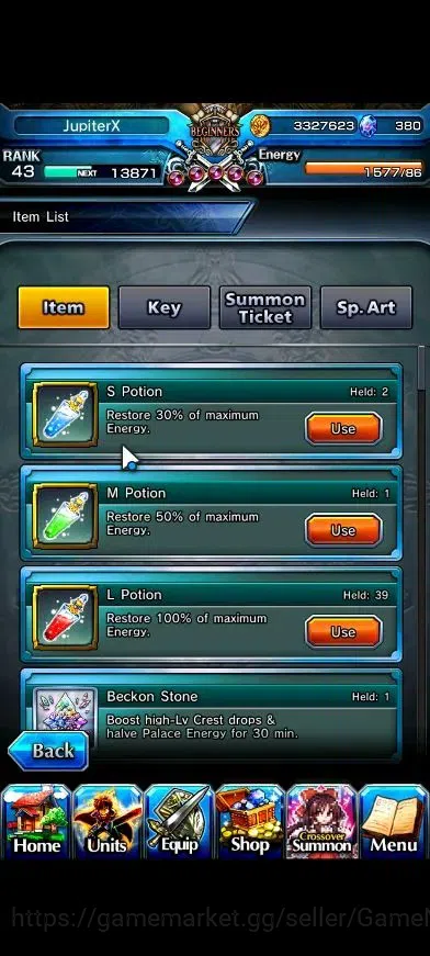 Grand Summoners Accounts Global|380 cc|Rank 43|3 Ascend+1 TW|Yuyuko Saigyou image 2