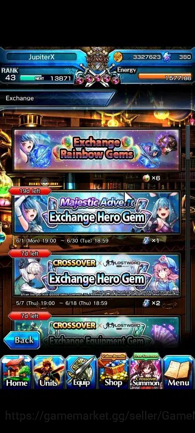 Grand Summoners Accounts Global|380 cc|Rank 43|3 Ascend+1 TW|Yuyuko Saigyou image 7