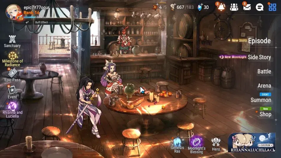 Epic Seven Accounts GLOBAL Unverif|New Era|2 ML(Notos,Bystander Hwayou image 1