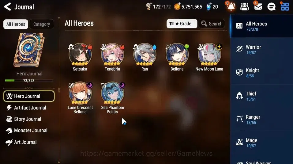 Epic Seven Accounts GLOBAL|UnVerif|3 ML(NM Luna,LC Bellona,Sea Phantom image 5