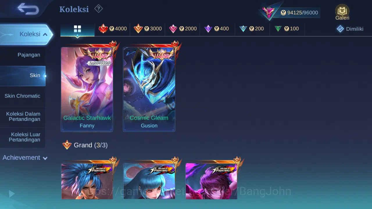 Mobile Legends: Bang Bang Accounts Hero 132 Skin 334 | Legend Fanny, Gusion | KOF Aur image 2
