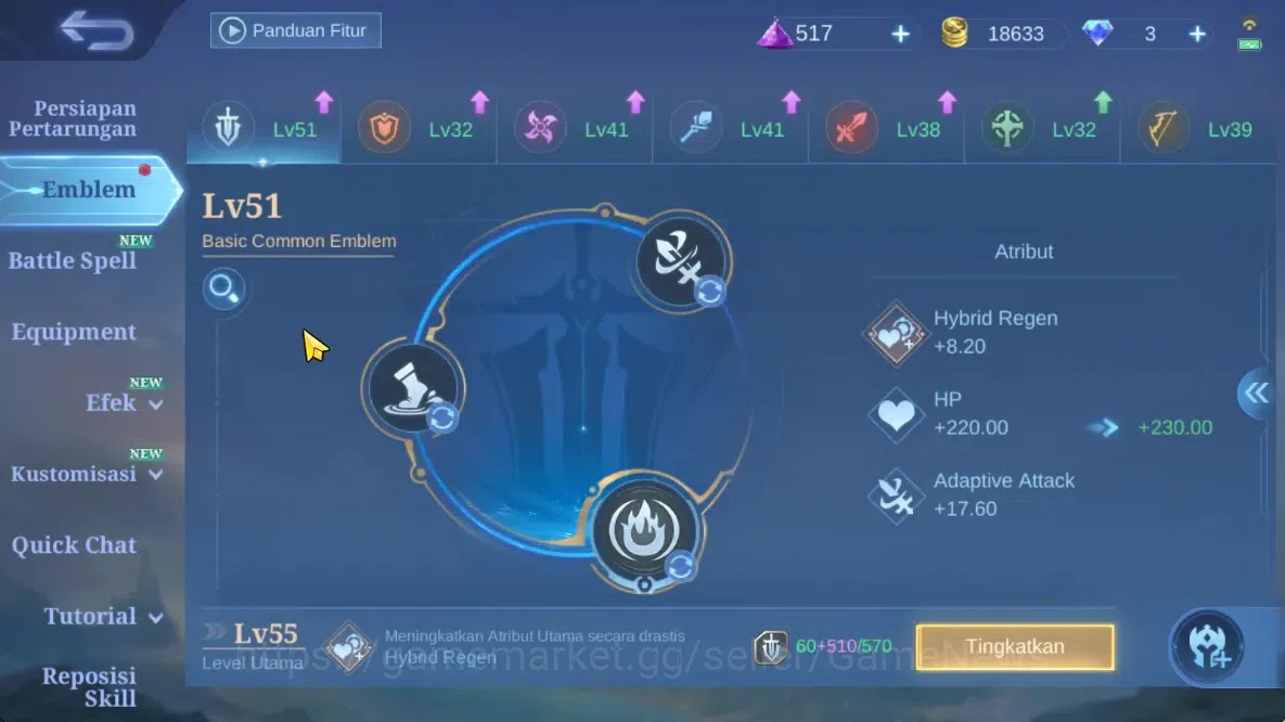 Mobile Legends: Bang Bang Accounts Hero 69|Skin 61|High Glory 88|Karina KOF,Gatot Epi image 5