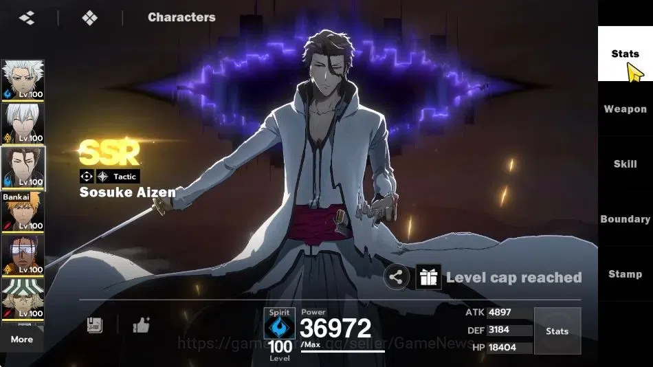 BLEACH: Soul Resonance Accounts NuverseSEA|LV 74|12 SSR[ToshiroB1,GinB1,Aizen,Ichi image 11