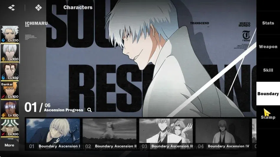 BLEACH: Soul Resonance Accounts NuverseSEA|LV 74|12 SSR[ToshiroB1,GinB1,Aizen,Ichi image 9