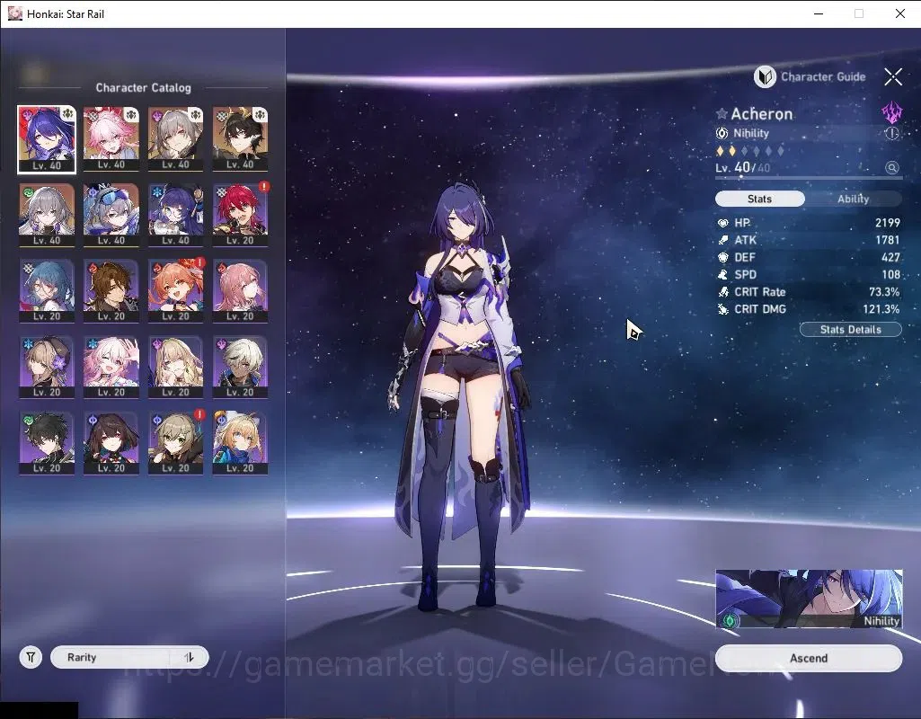 Honkai Star Rail Accounts Asia|TL 30|4 Limited|Evanescia,SW 999,Acheron,Dant image 5
