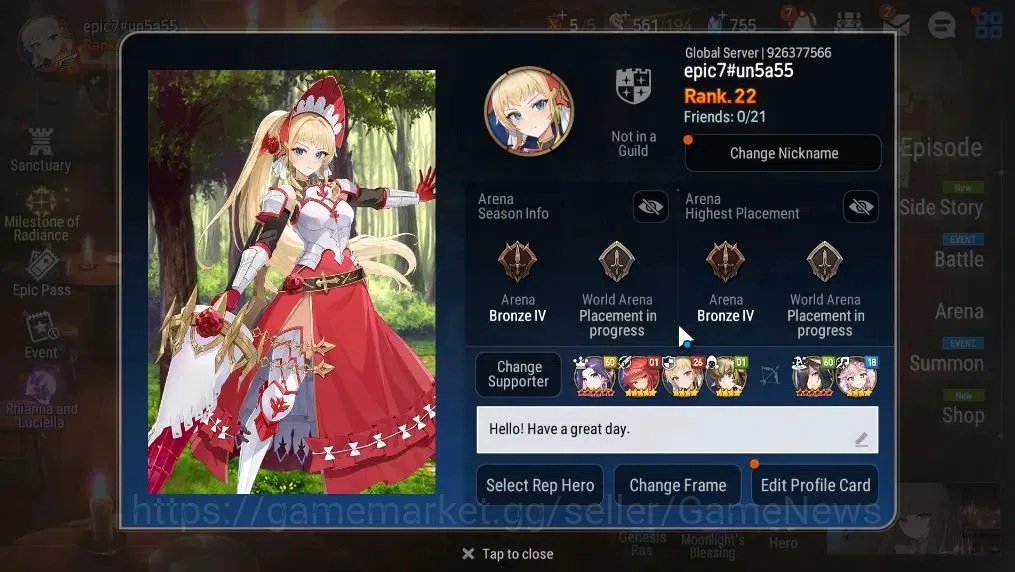 Epic Seven Accounts GLOBAL Unverif|New Era|3 ML(NM Luna,FCecilia,AElen image 19