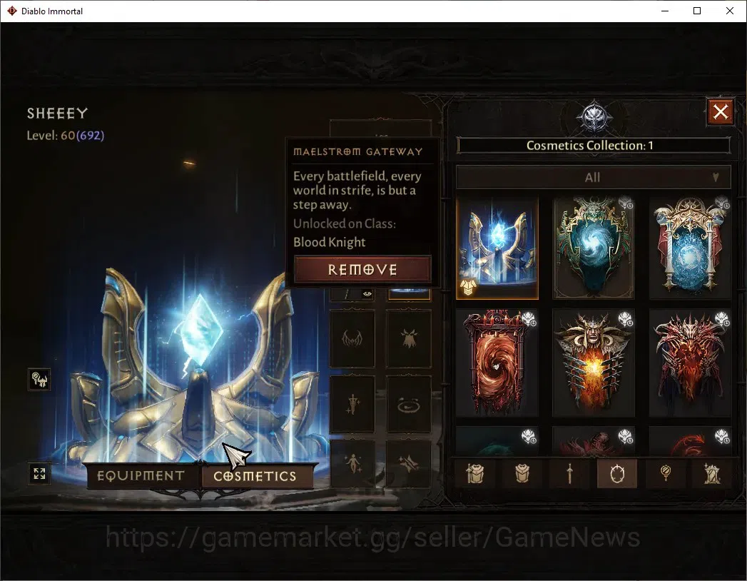 Diablo Immortal Accounts SEA - Anu|CS ON|Lv60(692)|Blood Knight|40k CR|Reso image 9