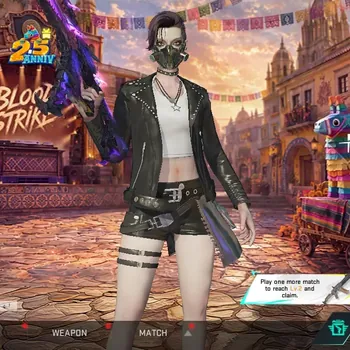 Blood Strike Accounts Collab Skin Asia|Eternal Vector-ShadowDrake+2 Legendary Nova Rebel Vogue,URB Lightning+5 Striker| Rank