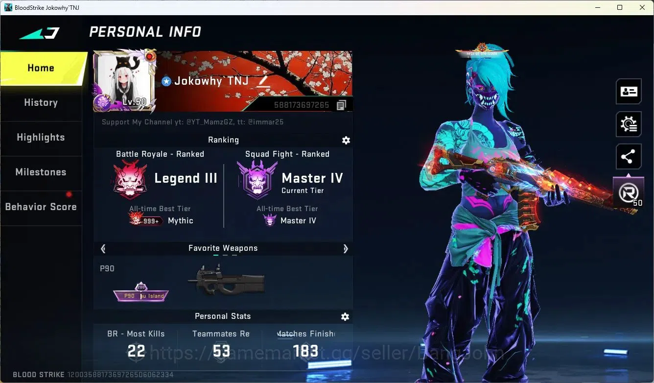 Blood Strike Accounts ASIA |ETERNAL: Desert Eagle-Scorpius|2 Collab:7DS image 1