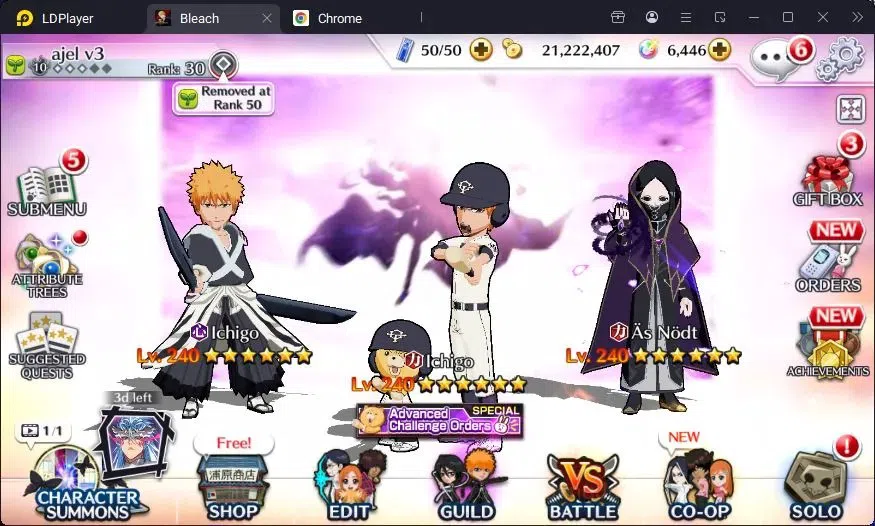 Bleach: Brave Souls Accounts Starter Global|21M+6K Orb|Fresh Story|IchigoDT,Ururu Karakurizer,Äs Nödt MSV,Uryu 7th,Rangiku 1