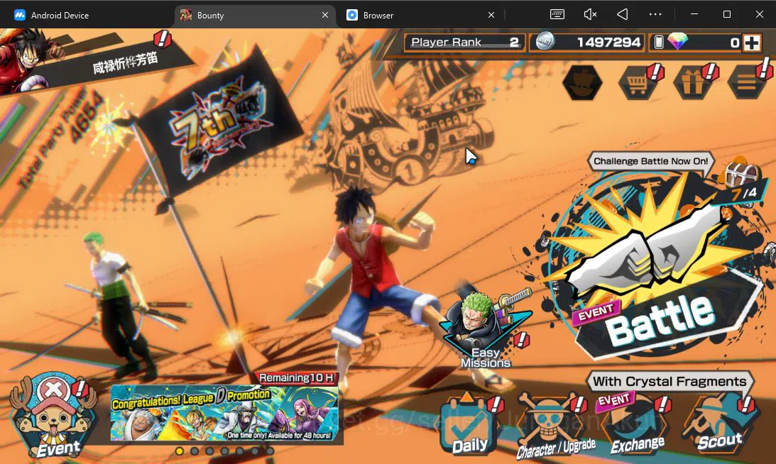 One Piece Bounty Rush Accounts Global | 3 META EX | TFE Luffy, WI Law, Okuchi Yam image 4
