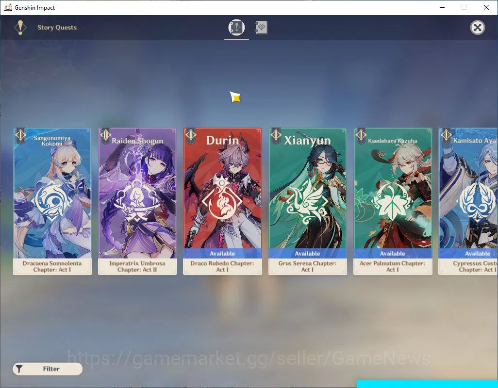 Genshin Impact Accounts Starter ASIA|AR 55|3 limited 3*5Weapon|ArlecchinoC1+Sign,Xilonen+(Jean,Mona)||Mc 11