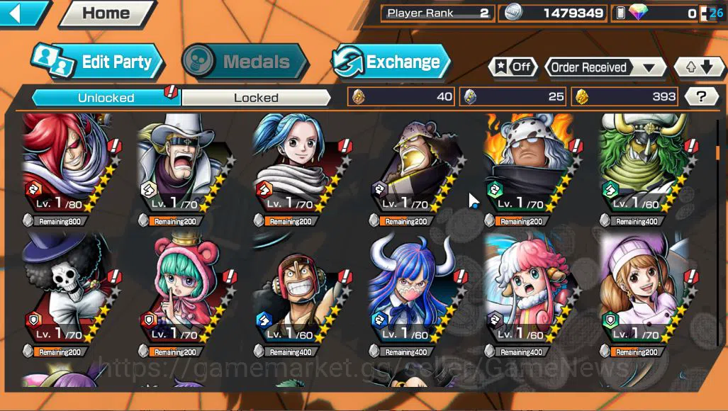 One Piece Bounty Rush Accounts Starter Global| 3 EX |Blackbear Pirates Kuzan,The 5 Elders St.Jaygarcia Saturn,Kaido's Son 6