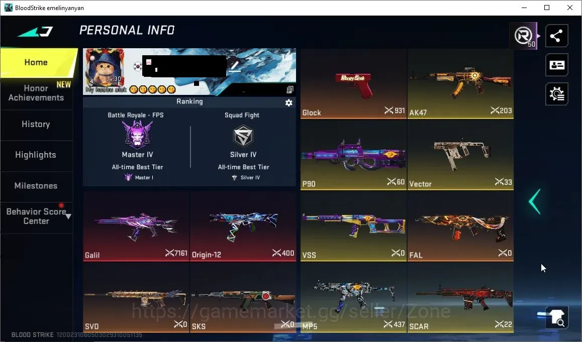Blood Strike Accounts Others ASIA|1 ETERNAL: GALIL Lv2|2 ULTRA Gun: FAL,GLOCK |9 LEGENDARY||CHEK SS|| LogNetEase(BS1198Z) 1