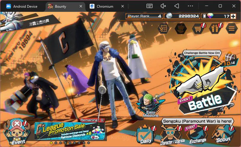 One Piece Bounty Rush Others GLOBAL|3 ex|WI Trafalgar Law,Film Z Zephyr,Okuchi  image 1