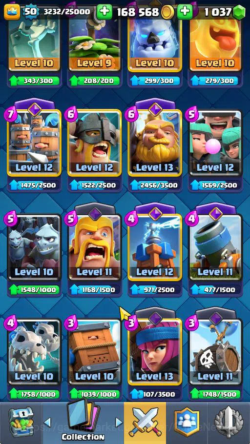 Clash Royale Accounts Midgame Lvl 50|Trophy 7698|KTL 14|Limited Skin|Card 118|8 EVO 7 Champ 20 Legendary 32 Epic 30 Rare 29 11