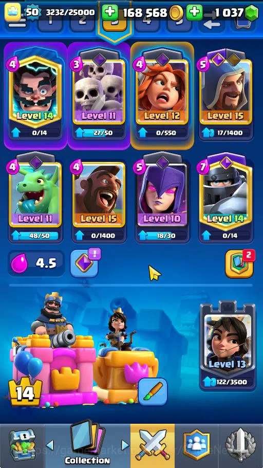 Clash Royale Accounts Midgame Lvl 50|Trophy 7698|KTL 14|Limited Skin|Card 118|8 EVO 7 Champ 20 Legendary 32 Epic 30 Rare 29 4
