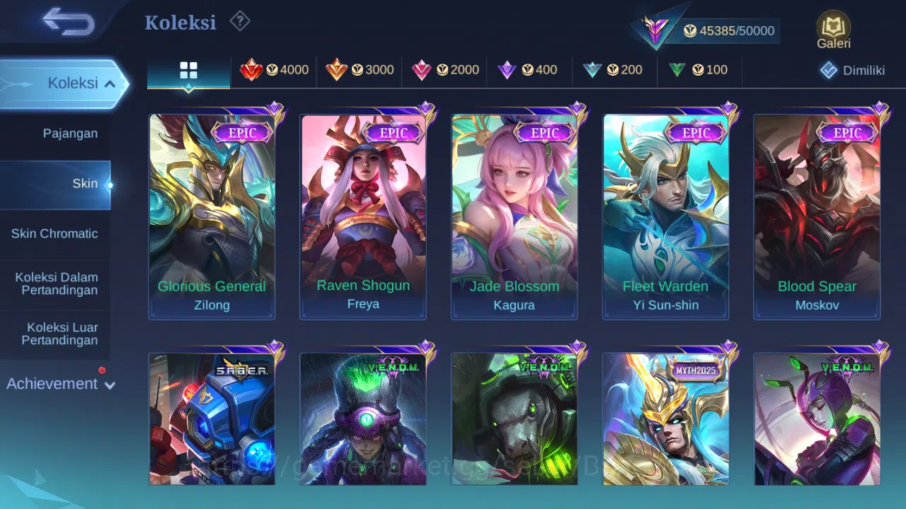 Mobile Legends: Bang Bang Accounts GLOBAL Hero 110 Skin 181 | Luckybox Irithel Roger  image 12