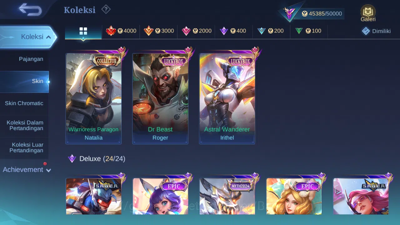 Mobile Legends: Bang Bang Accounts GLOBAL Hero 110 Skin 181 | Luckybox Irithel Roger  image 14