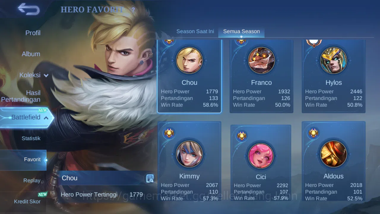 Mobile Legends: Bang Bang Accounts GLOBAL Hero 110 Skin 181 | Luckybox Irithel Roger  image 3