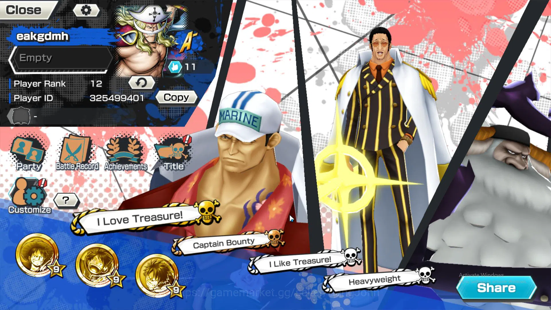 One Piece Bounty Rush Accounts GLOBAL | EX 4 | borsalino, LH monkey garp, st jayg image 2