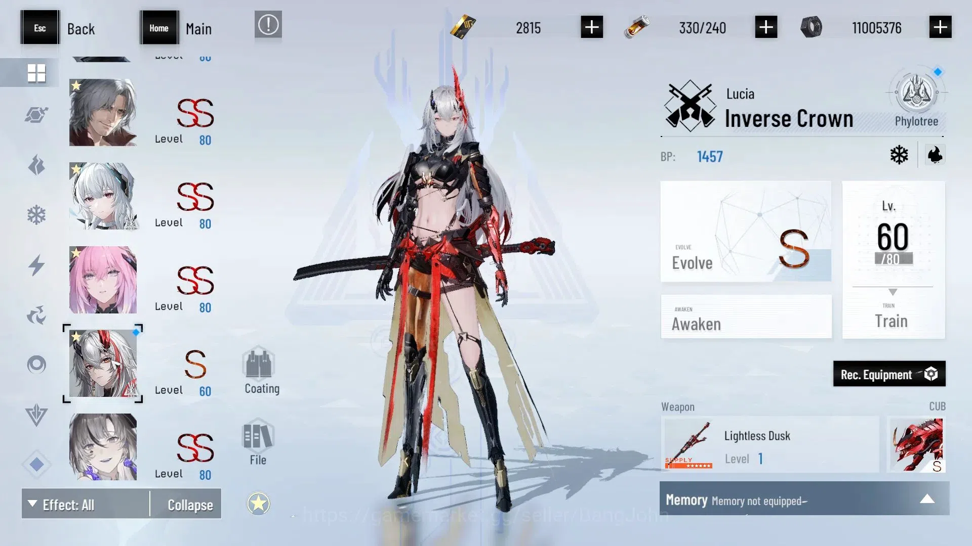 Punishing: Gray Raven Accounts End-Game ASIA |L103|Collab BlackShooter,DMC|(SS LuciaCW,SS NanamiS,SS 10