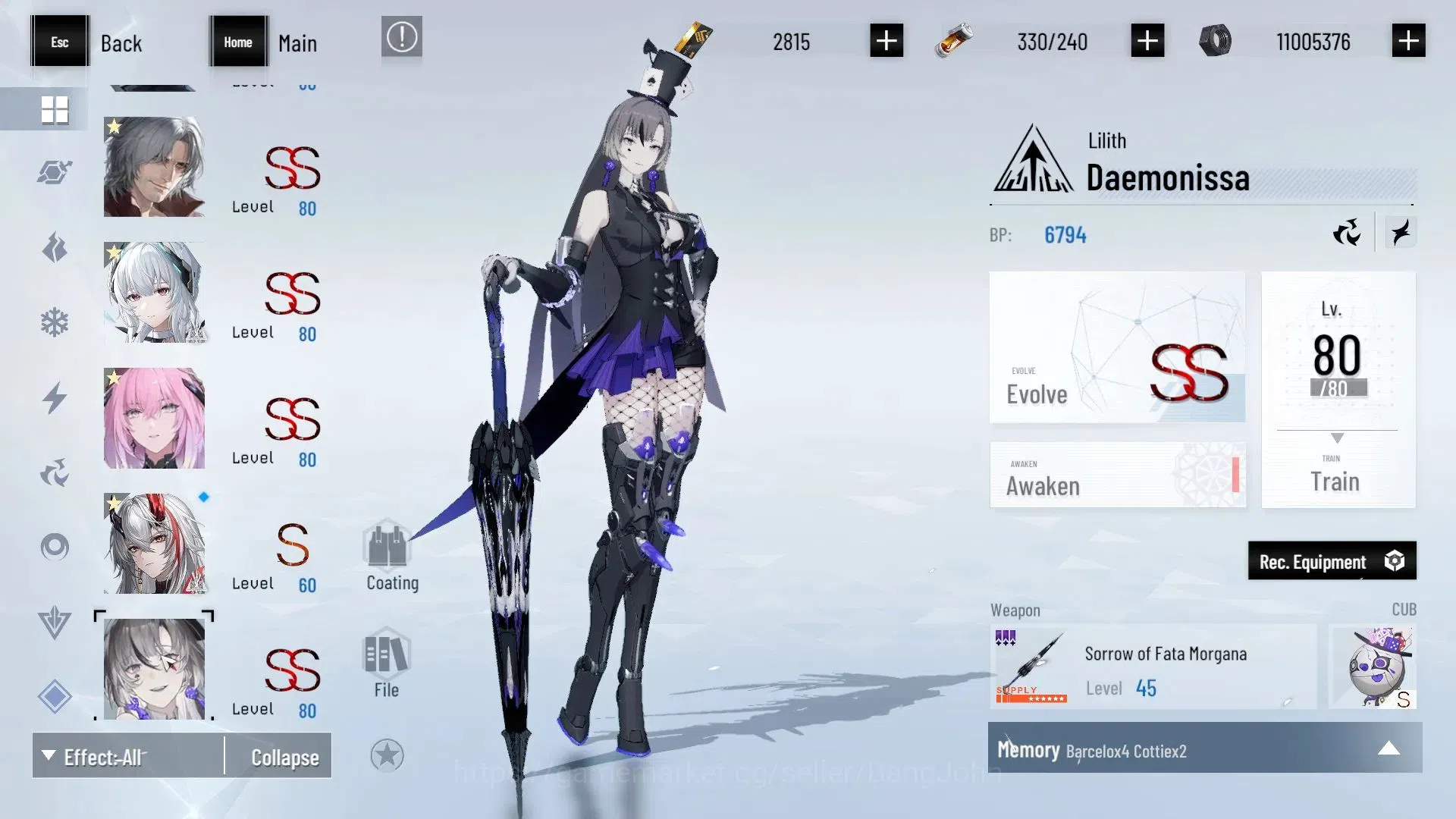 Punishing: Gray Raven Accounts End-Game ASIA |L103|Collab BlackShooter,DMC|(SS LuciaCW,SS NanamiS,SS 11