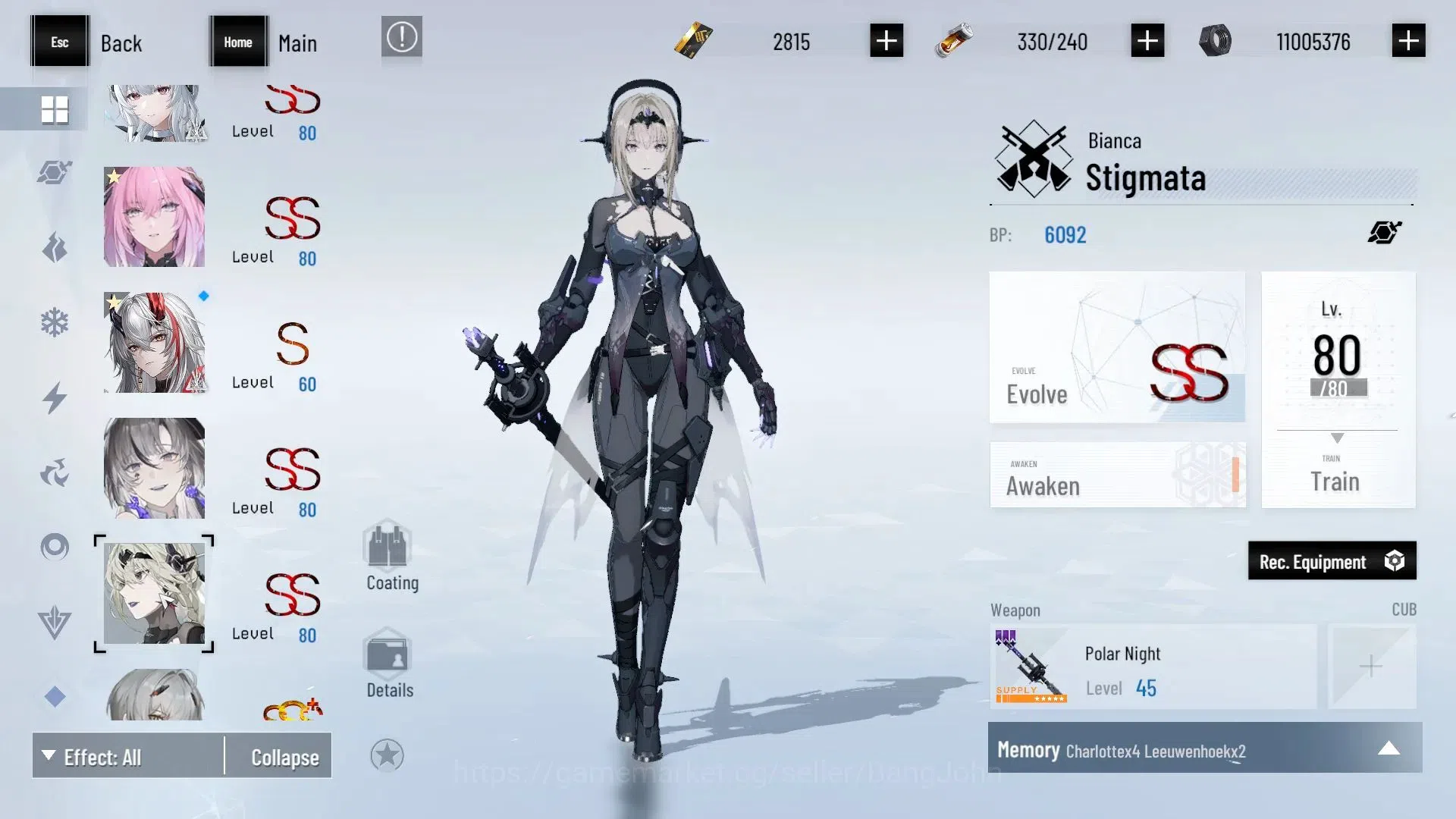 Punishing: Gray Raven Accounts End-Game ASIA |L103|Collab BlackShooter,DMC|(SS LuciaCW,SS NanamiS,SS 12