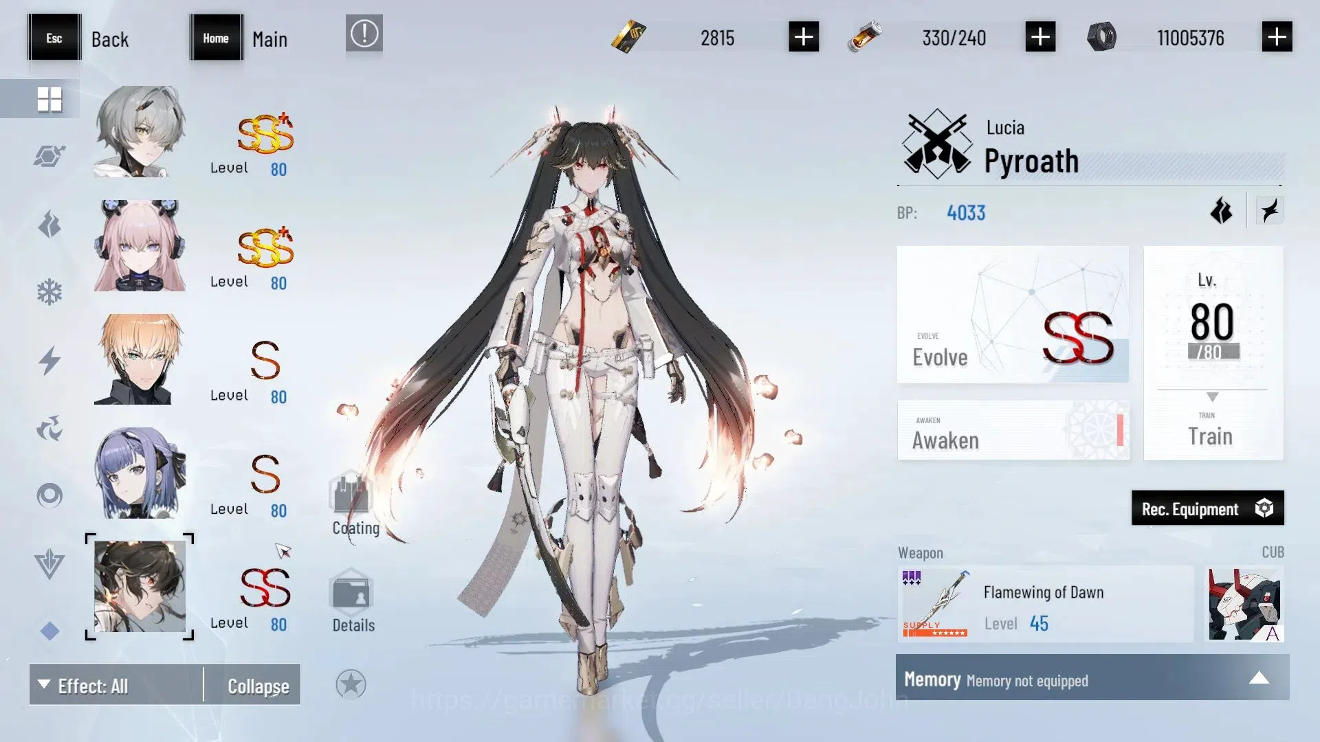 Punishing: Gray Raven Accounts End-Game ASIA |L103|Collab BlackShooter,DMC|(SS LuciaCW,SS NanamiS,SS 14