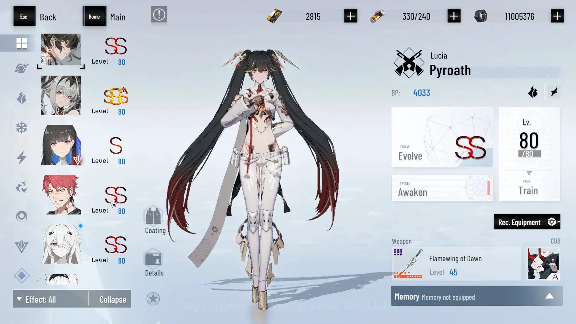 Punishing: Gray Raven Accounts End-Game ASIA |L103|Collab BlackShooter,DMC|(SS LuciaCW,SS NanamiS,SS 15