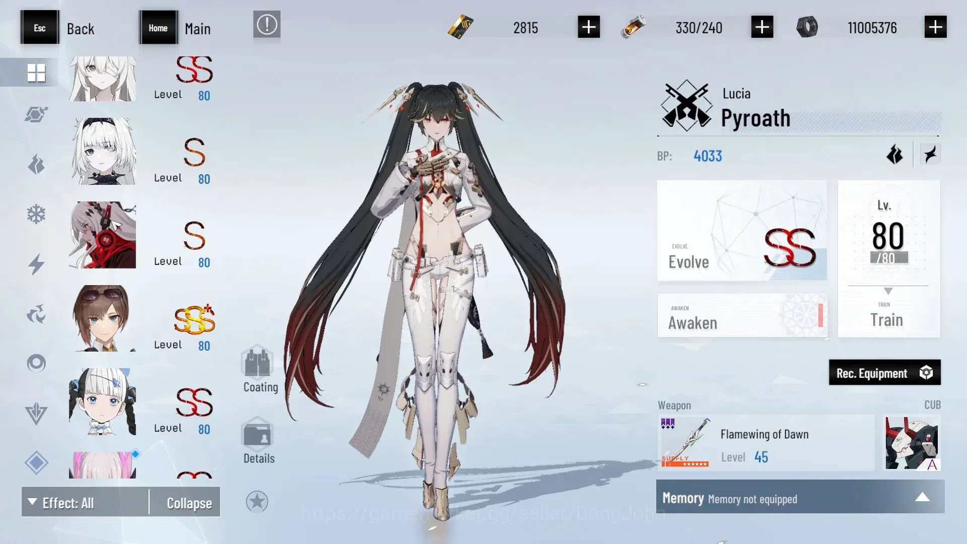 Punishing: Gray Raven Accounts End-Game ASIA |L103|Collab BlackShooter,DMC|(SS LuciaCW,SS NanamiS,SS 16