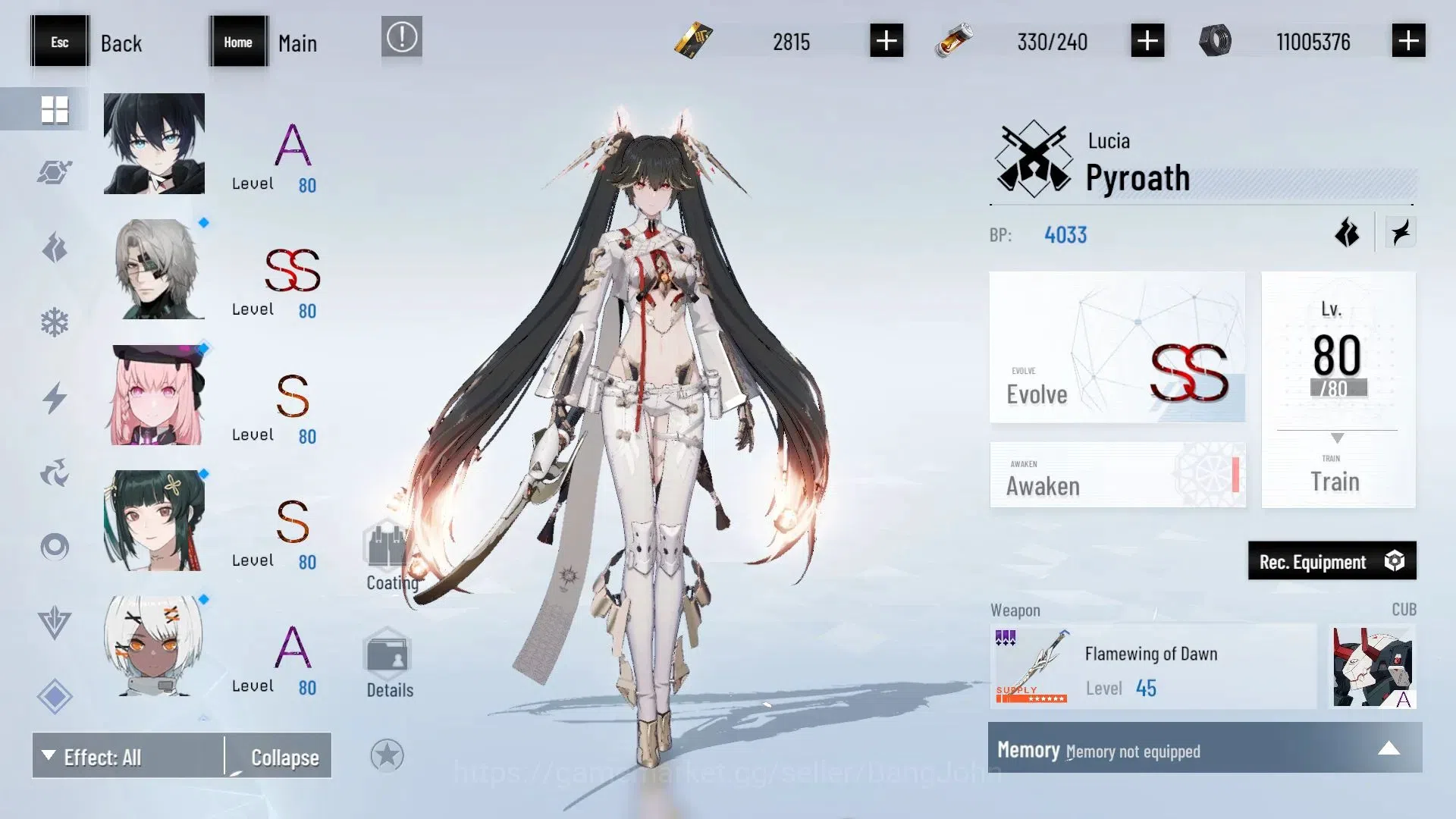 Punishing: Gray Raven Accounts End-Game ASIA |L103|Collab BlackShooter,DMC|(SS LuciaCW,SS NanamiS,SS 18