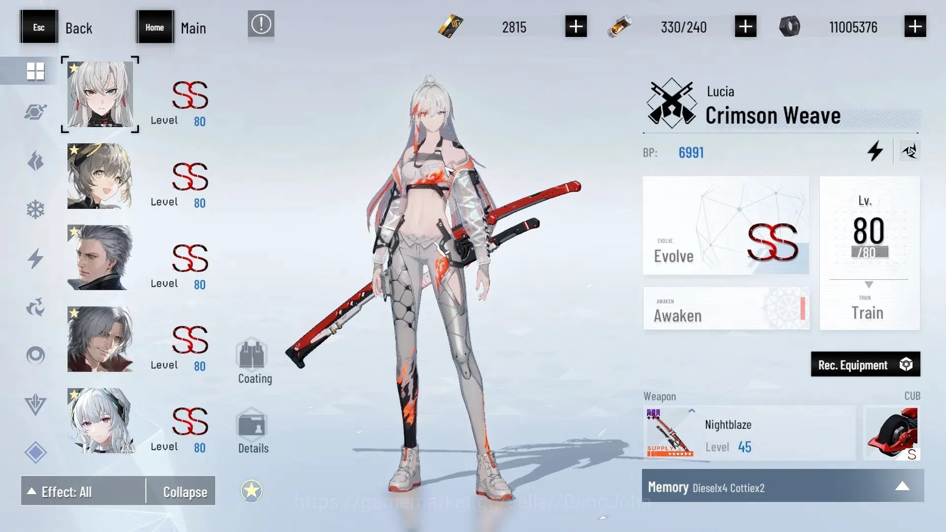 Punishing: Gray Raven Accounts End-Game ASIA |L103|Collab BlackShooter,DMC|(SS LuciaCW,SS NanamiS,SS 3