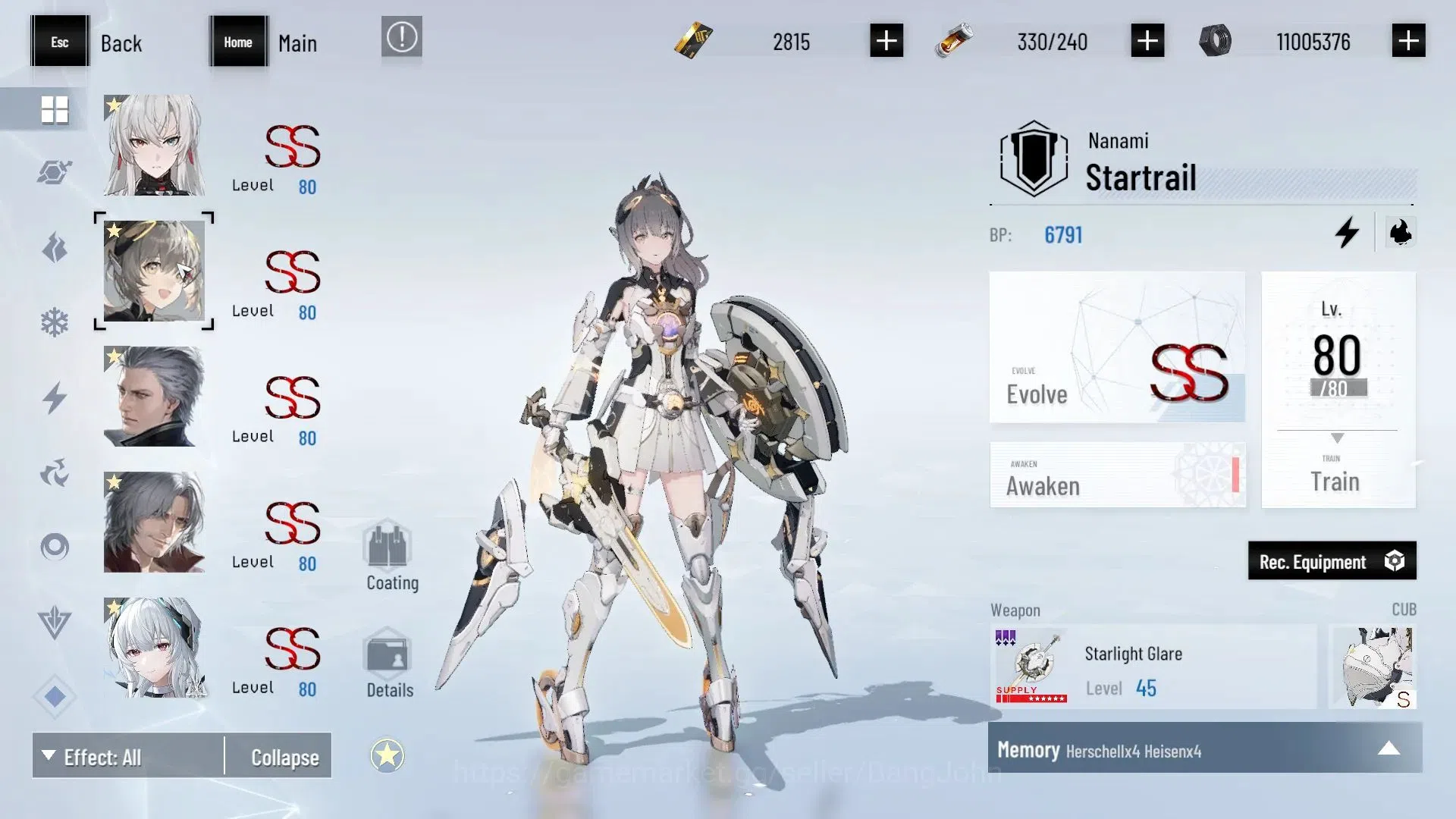 Punishing: Gray Raven Accounts End-Game ASIA |L103|Collab BlackShooter,DMC|(SS LuciaCW,SS NanamiS,SS 5