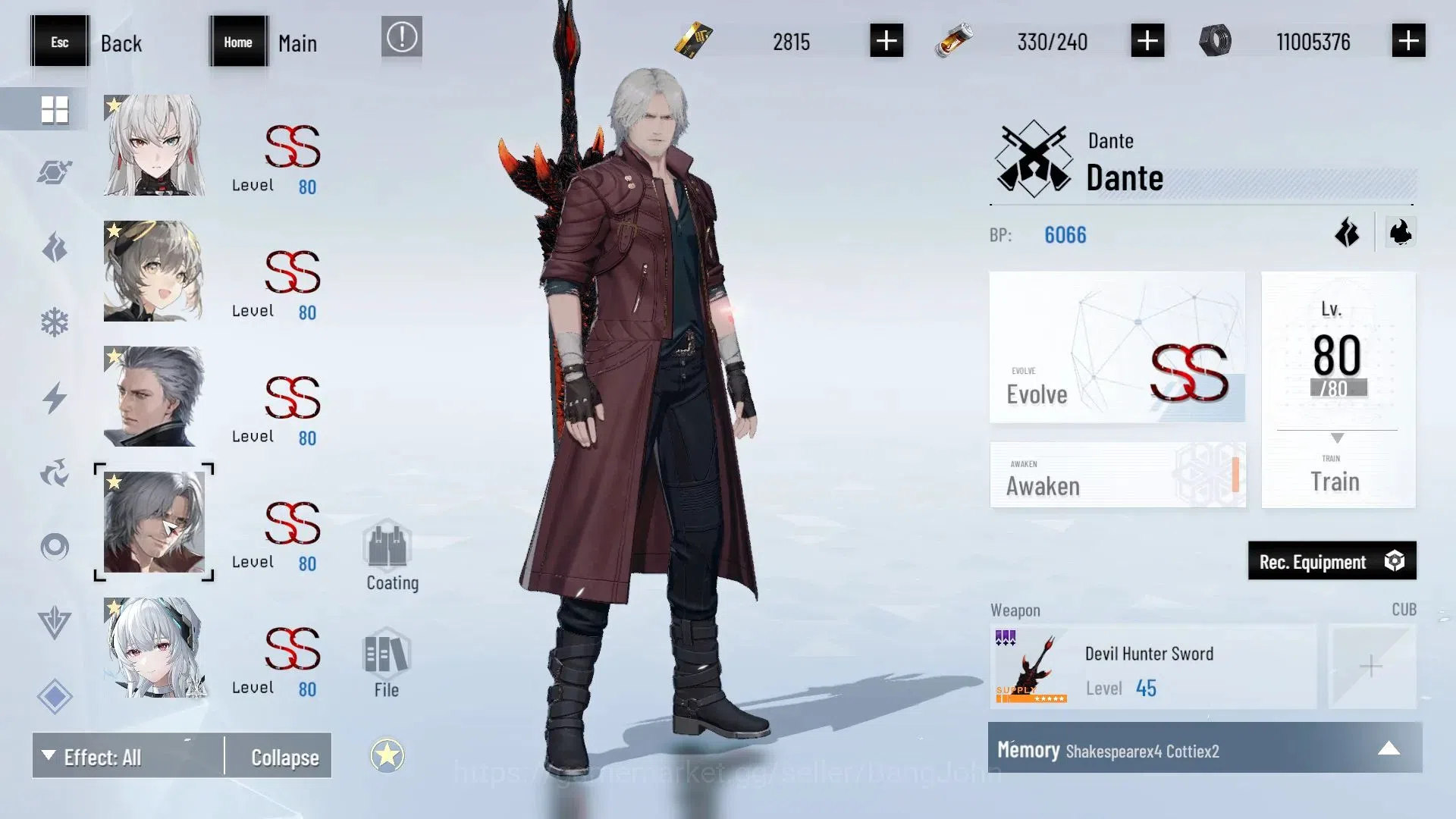 Punishing: Gray Raven Accounts End-Game ASIA |L103|Collab BlackShooter,DMC|(SS LuciaCW,SS NanamiS,SS 7