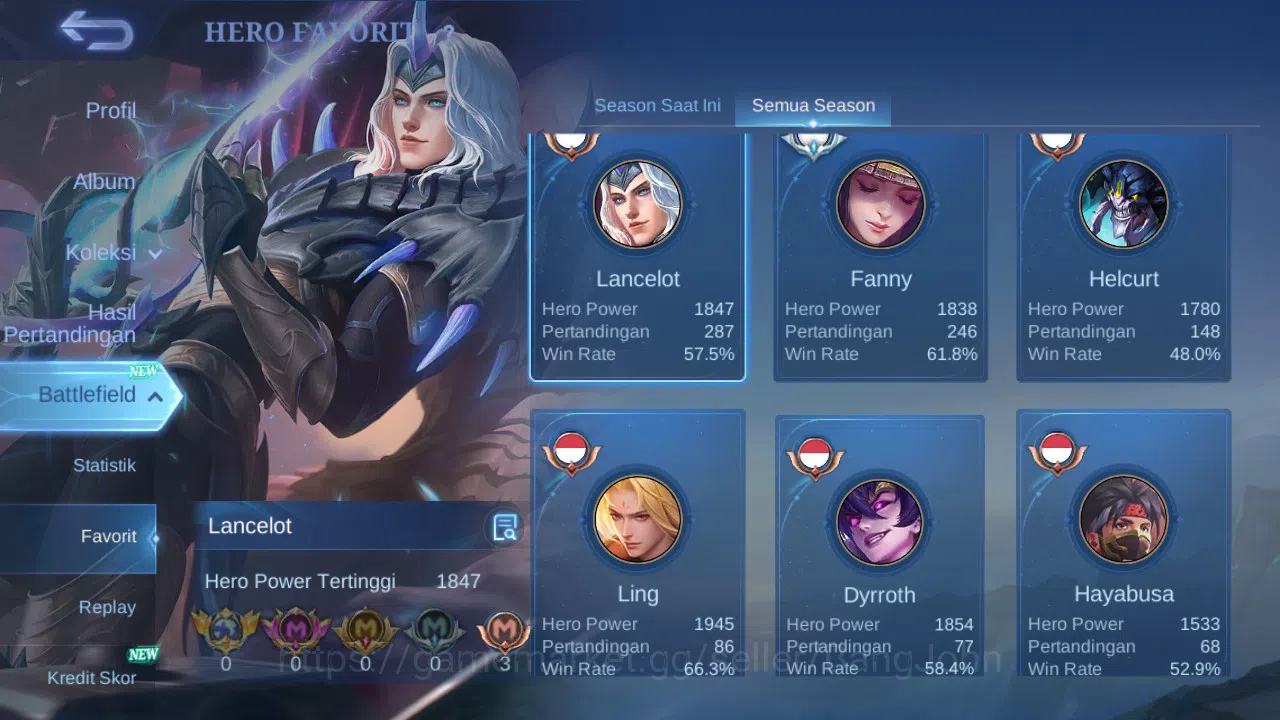 Mobile Legends: Bang Bang Accounts GLOBAL Hero 93 Skin 178 Luckybox Fanny Karrie | KO image 14