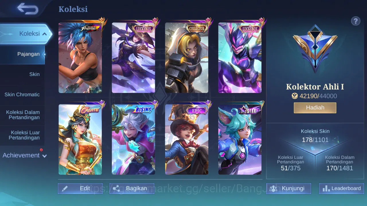 Mobile Legends: Bang Bang Accounts GLOBAL Hero 93 Skin 178 Luckybox Fanny Karrie | KO image 9