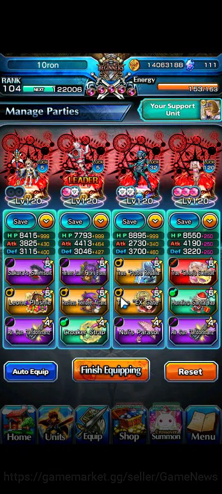 Grand Summoners Accounts Mid-Game Global|Rank 104|22 Ascend|InumutaTW,Madoka KanameTW,Summer MiyuTW,EmiyaTW,ChloeTW,Crus 2