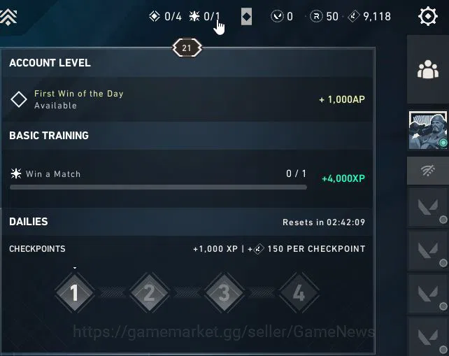 Valorant Accounts AP Server | Level 21 | Ready Rank | 5 Agents | 50  image 2