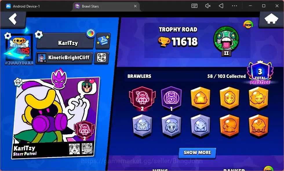 Brawl Stars Accounts Global | 11618 Thropy|58 Brawler|6 Max Hypercharge image 2