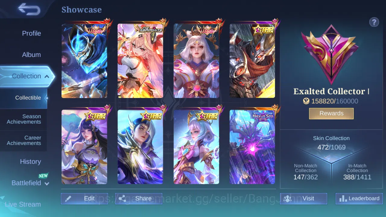 Mobile Legends: Bang Bang Accounts Hero 131 | skin 472 | legend gusion | legend lunox image 2