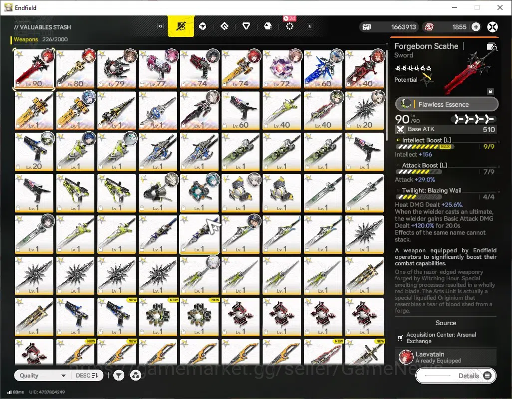 Arknights: Endfield Accounts ASIA|Lv 55|9 SSR (5 Limit)+14(*6Wep)|(Laevatain P1,Gilberta P2,Yvonne P1)+Signature,Mi 13