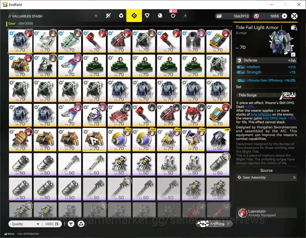 Arknights: Endfield Accounts ASIA|Lv 55|9 SSR (5 Limit)+14(*6Wep)|(Laevatain P1,Gilberta P2,Yvonne P1)+Signature,Mi 15