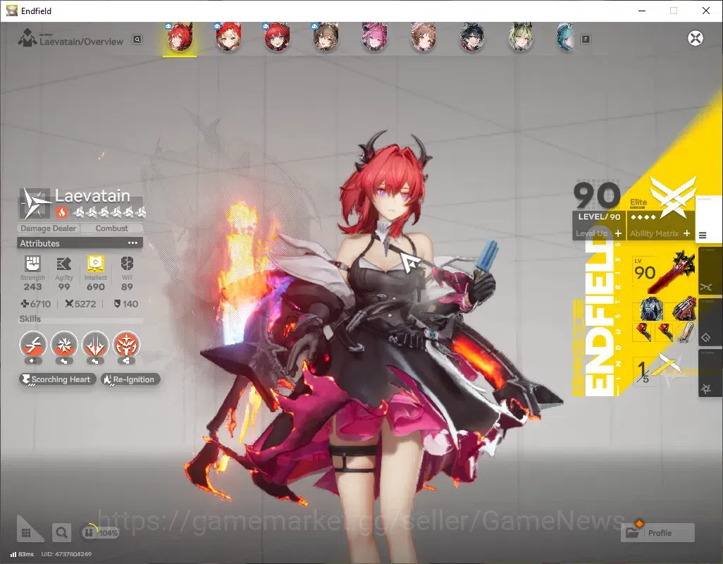 Arknights: Endfield Accounts ASIA|Lv 55|9 SSR (5 Limit)+14(*6Wep)|(Laevatain P1,Gilberta P2,Yvonne P1)+Signature,Mi 2