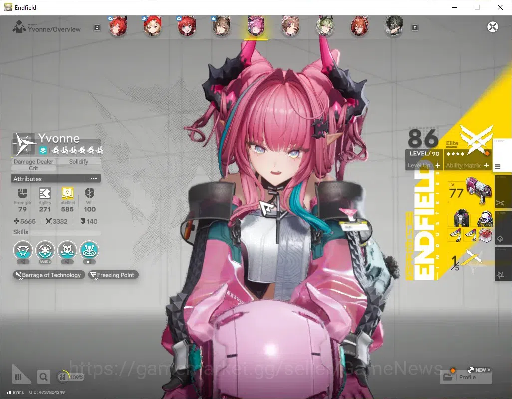 Arknights: Endfield Accounts ASIA|Lv 55|9 SSR (5 Limit)+14(*6Wep)|(Laevatain P1,Gilberta P2,Yvonne P1)+Signature,Mi 8
