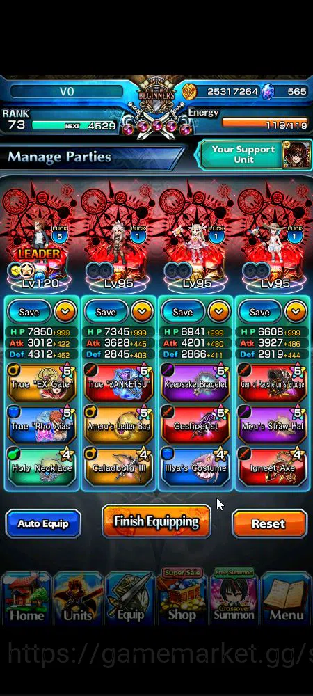 Grand Summoners Accounts Global|Rank 73|565 cc|7 Ascend+ 1 TW|[Emiya]+TW,S  image 14
